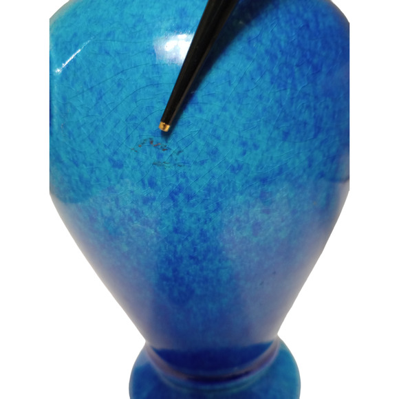 Ombre Blue Glazed Haeger #4042 Pitcher Vase - Picture 8 of 9